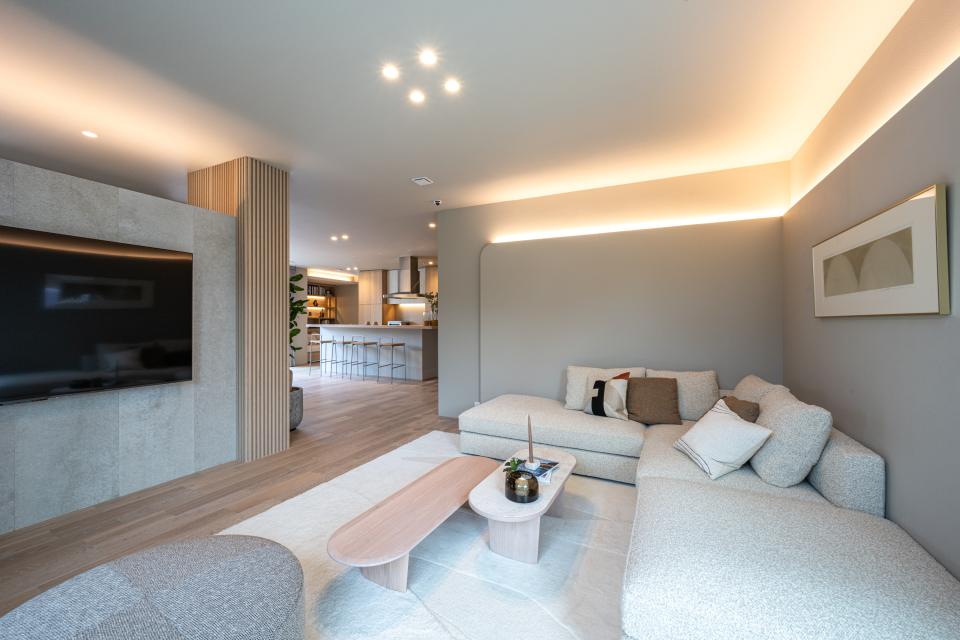 落ち着いた雰囲気の大空間リビング