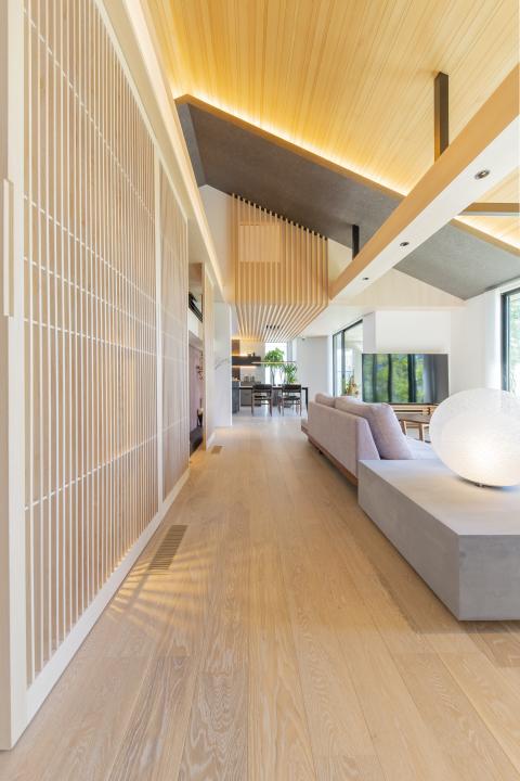 柔らかな光に包まれる、心地よい大空間リビング